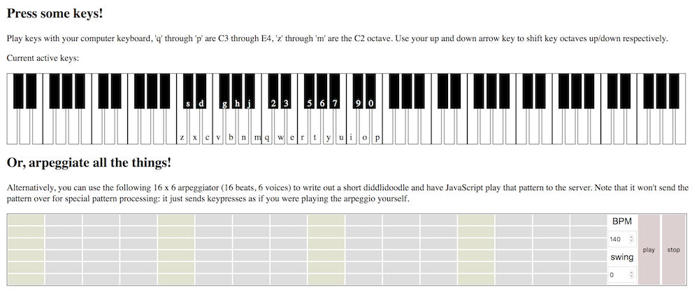 A simple browser-as-MIDI-keyboard thing | midi-with-node